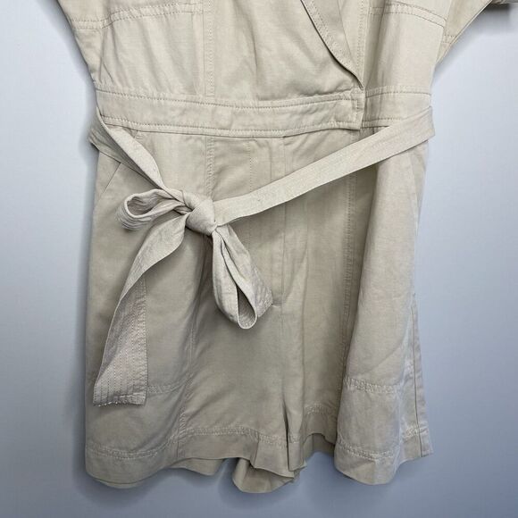 MADEWELL Romper Women 14 Khaki Tan Tie Waist NEW Muscle Tank Lyocell Linen NQ584 - Picture 6 of 12